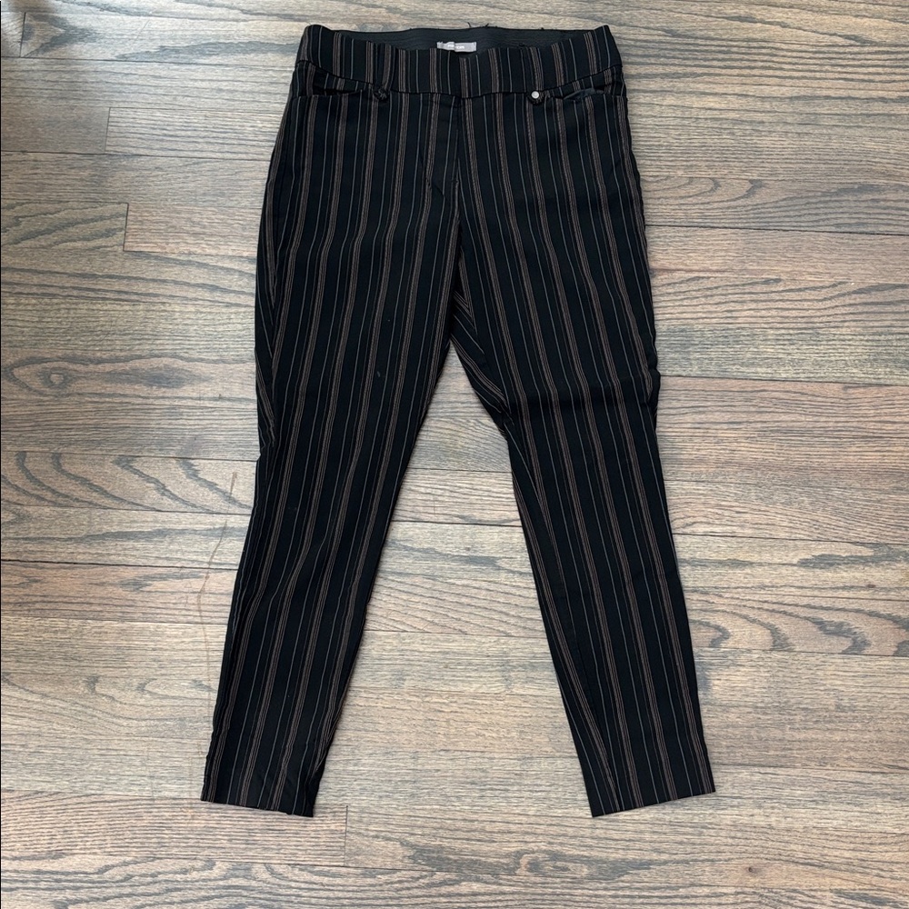 Maurices Black and Brown Striped Skinny Pants